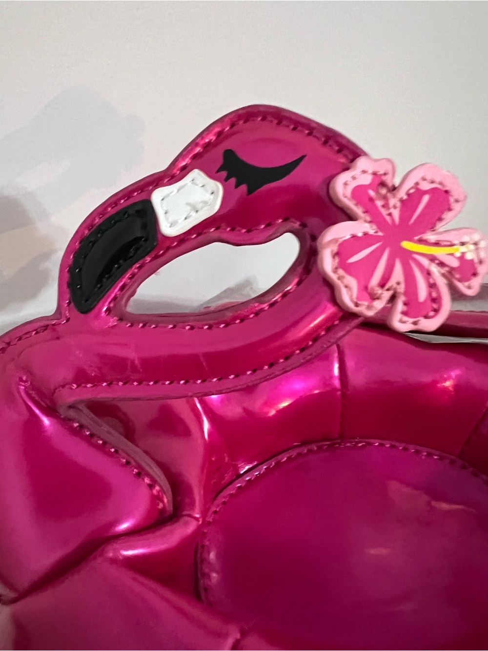 Betsey Johnson Hot Pink Flamingo Pool Floatie Crossbody Bag Hot as Flock - Picture 4 of 10